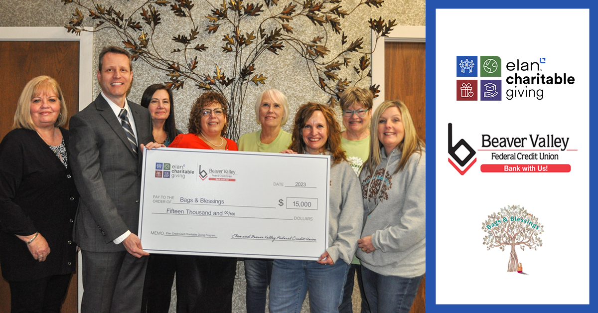 Beaver Valley Federal Credit Union and Elan Credit Card Donate 15,000 to Bags & Blessings