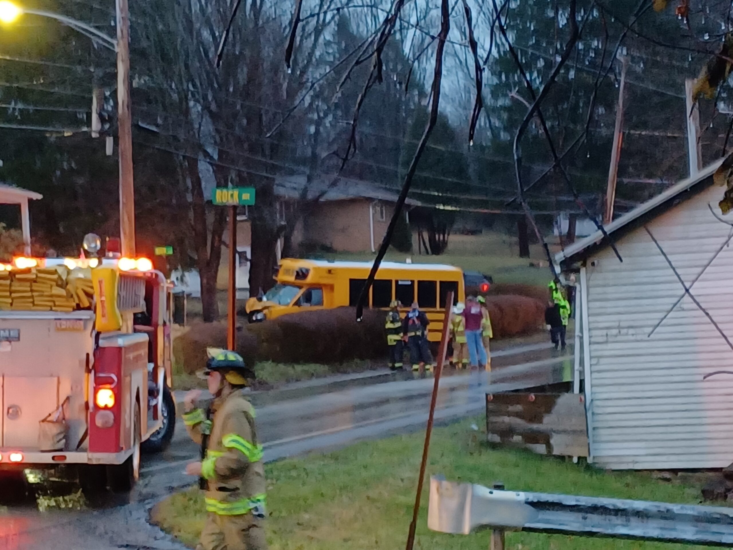 Car hits school bus head on in West Mayfield - Beaver County Radio